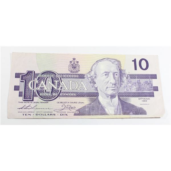1989 CANADIAN $10 BANK NOTE