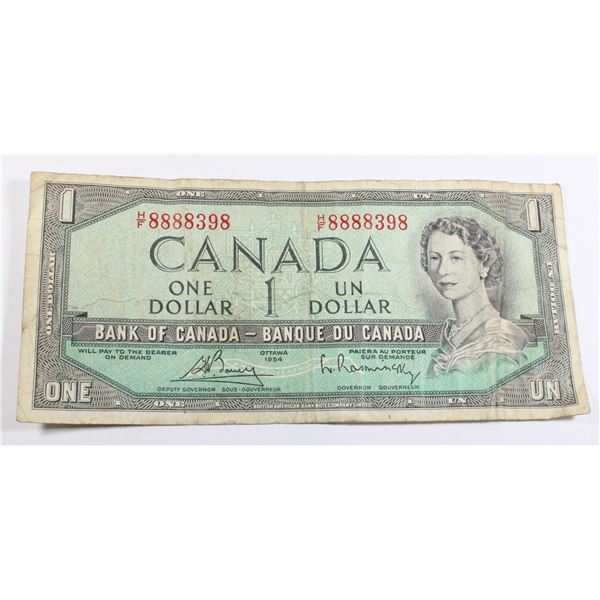1954 CANADIAN $1 BANK NOTE