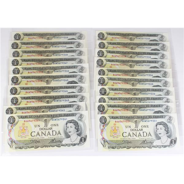 LARGE LOT OF SEQUENTIAL SERIES UNCIRCULATED 1973