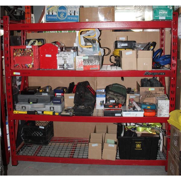 SNAP-ON RACKING L 76.5" X W 24" X H 72" *CONTENTS NOT INCLUDED, THEY ARE LOTS IN THE AUCTION*