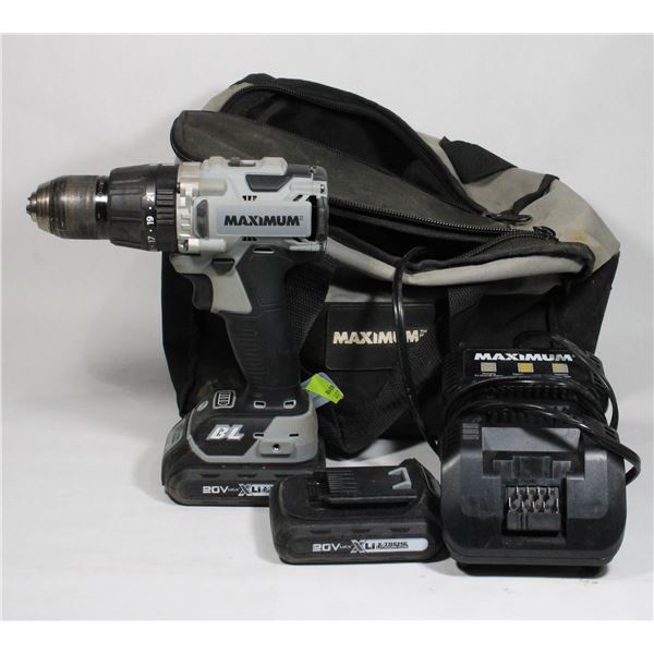 BRUSHLESS MAXIMUM DRILL W/ BAG/BATTERIES/CHARGER