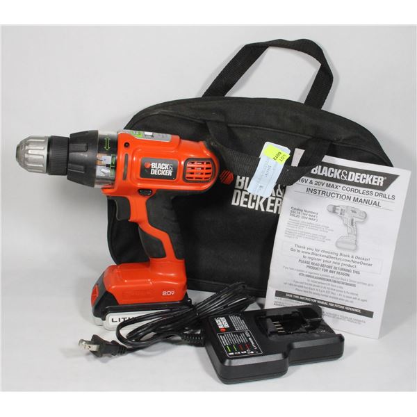 BLACK&DECKER SSL20 W/ BATTERY & BAG