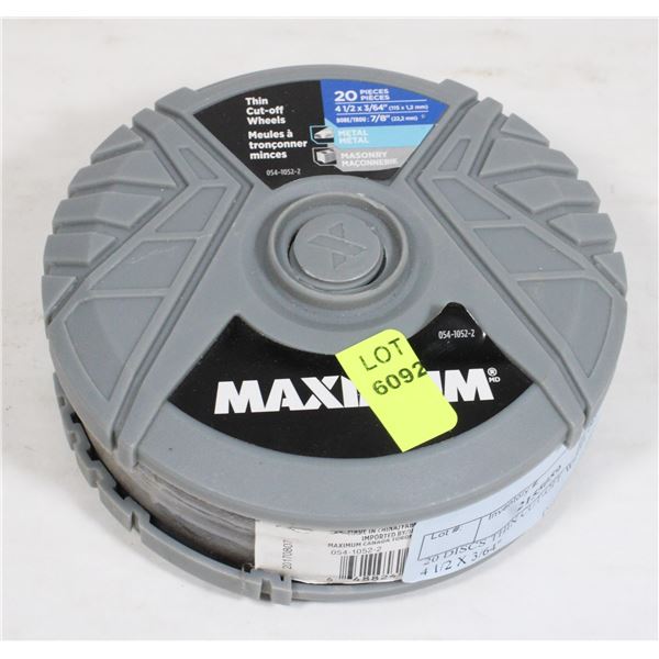 20 DISCS THIN CUT-OFF WHEEL SET 4 1/2 X 3/64"