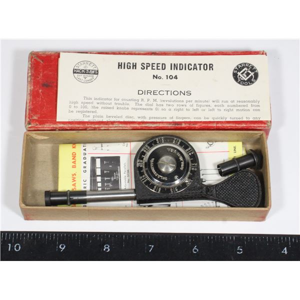 STARRETT No. 104 SPEED INDICATOR VINTAGE