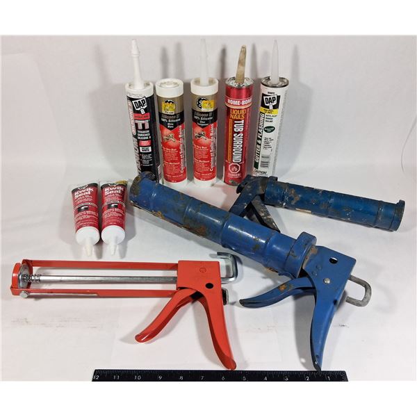CAULK GUNS WITH SILICONE