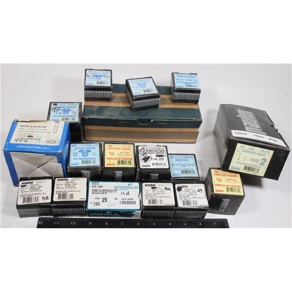 LOT OF OPENED BOXES OF BOLTS & SCREWS