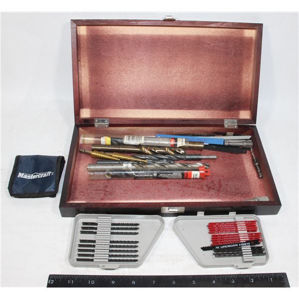 CANADIAN TIRE MASTERCRAFT BOX W/ DRILL BITS & MORE
