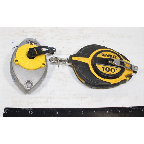 DEWALT 100' TAPE MEASURE & STANLEY CHALK LINE