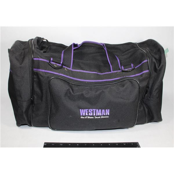 BLACK/ PURPLE 21" DUFFLE BAG