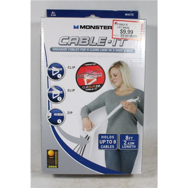 NEW MONSTER CABLE IT 8FT WHITE