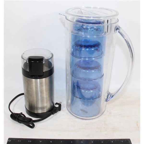 BLACK&DECKER COFFEE GRINDER, PITCHER, CUPS