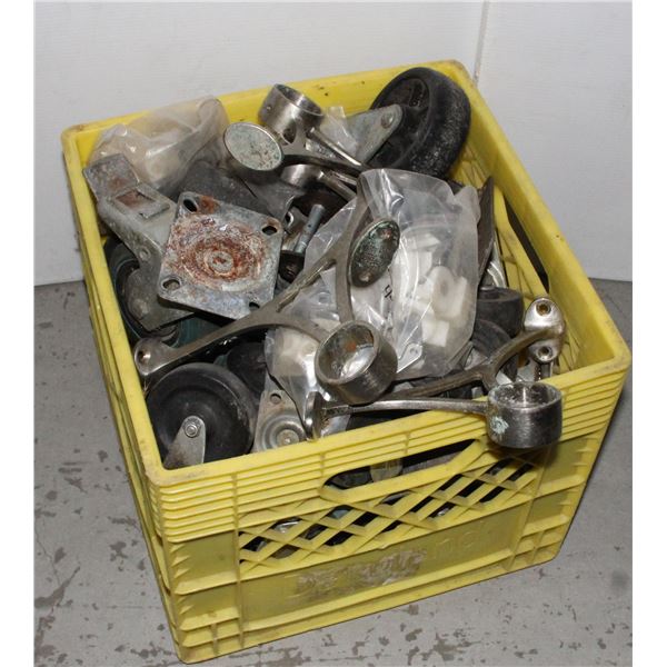 MILK CRATE OF HEAVY DUTY CASTORS