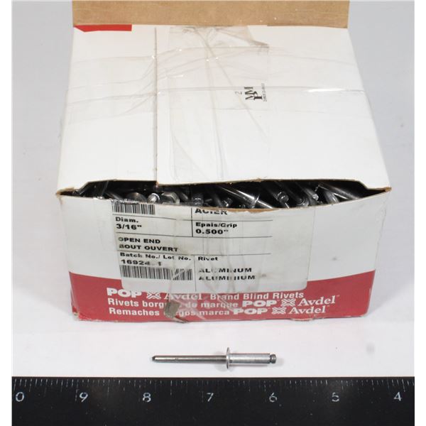 BOX OF 500 EMHART TECHNOLOGIES ALUMINUM RIVETS