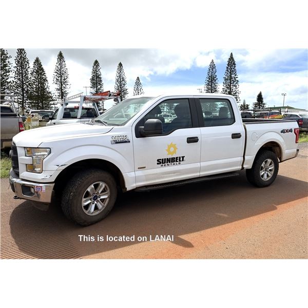 (948035) LANAI 2016 Ford F150 XL Pickup Truck 4WD, 43,067 Miles, Lic. 830MDM (Starts & Runs)