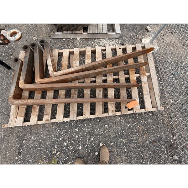 Qty 4 Forklift Forks (Bent)
