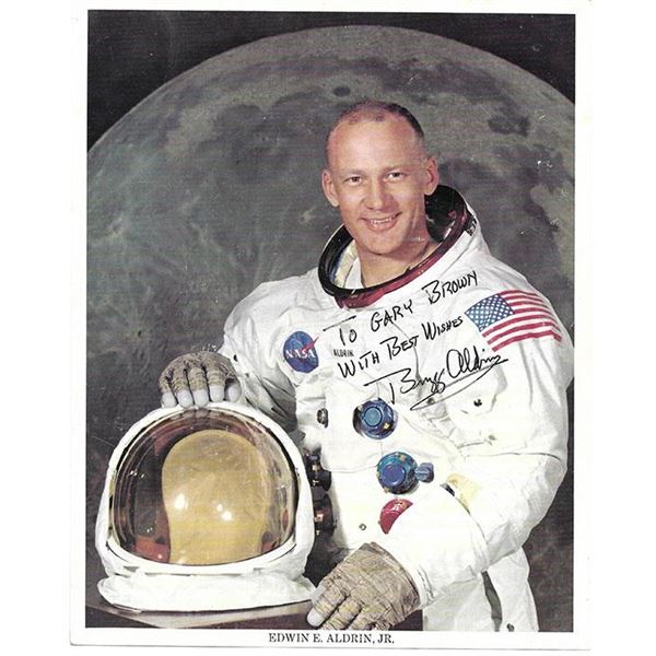 Moonwalker Buzz Aldrin signed nasa photograph