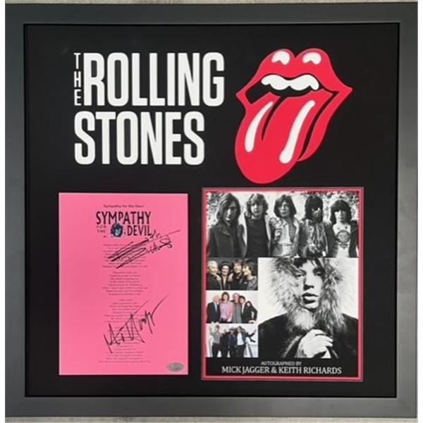 The Rolling Stones signed Sympathy for the Devil lyrics collage
