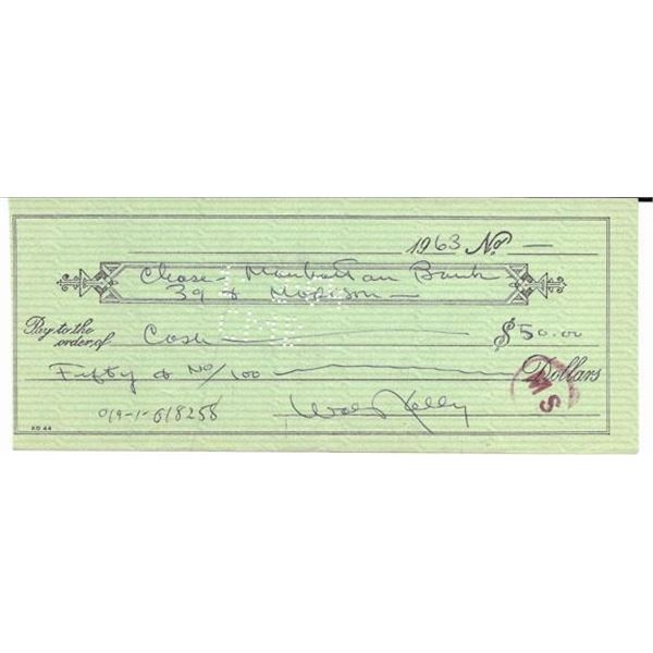 Astronaut Walt Kelly Signed Check