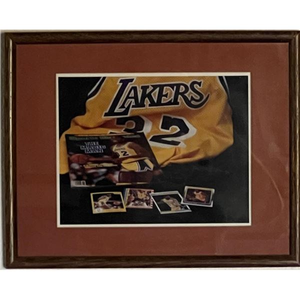 Magic Johnson custom framed photo