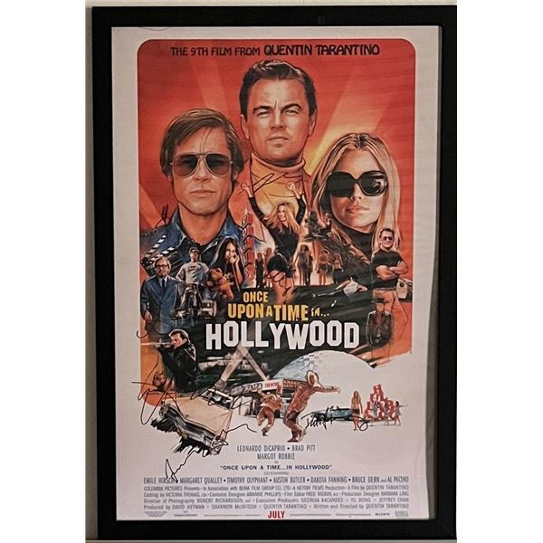 Once Upon a Time in Hollywood cast signed movie poster