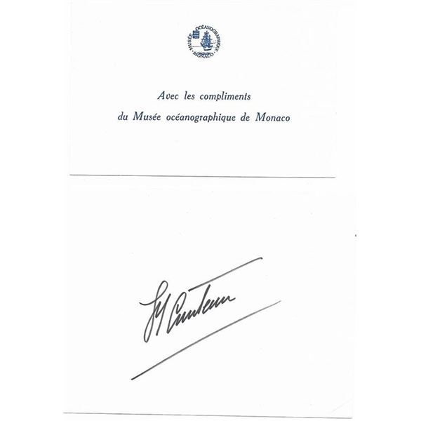 Jacques Cousteau Signed Card