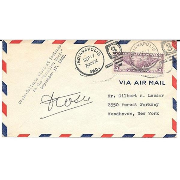 World War 1 Flying Ace Dieudonne Coste Signed Cover