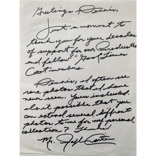 Good Times Ralph Carter Signed Letter