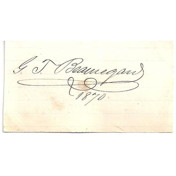 Confederate General G.T. Beauregard Signed Civil War Signature Cut
