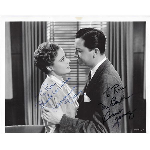 Laraine Day and Robert Young signed movie photo