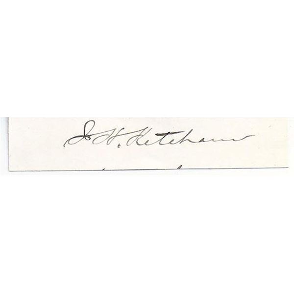 J.H. Ketcham Signed Civil War Signature Cut