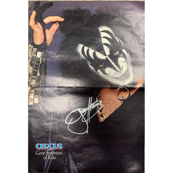 Kiss Gene Simmons signed insert poster