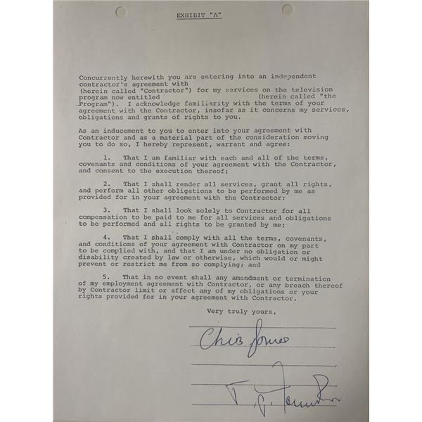 The Legend of Jesse James Star Chris Jones signed contract