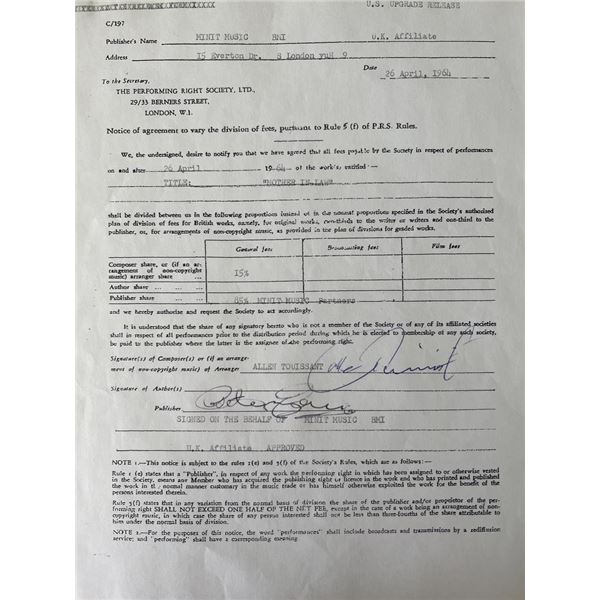 Allen Touissant signed contract