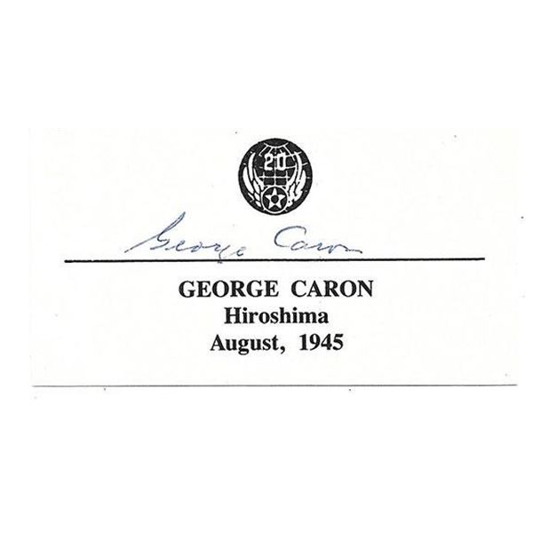 Enola Gay Airman George R Caron Signed Card