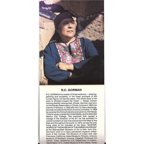 American Indian Artist R.C. Gorman signed photo