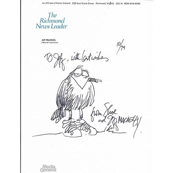 Jeff MacNelly signed sketch