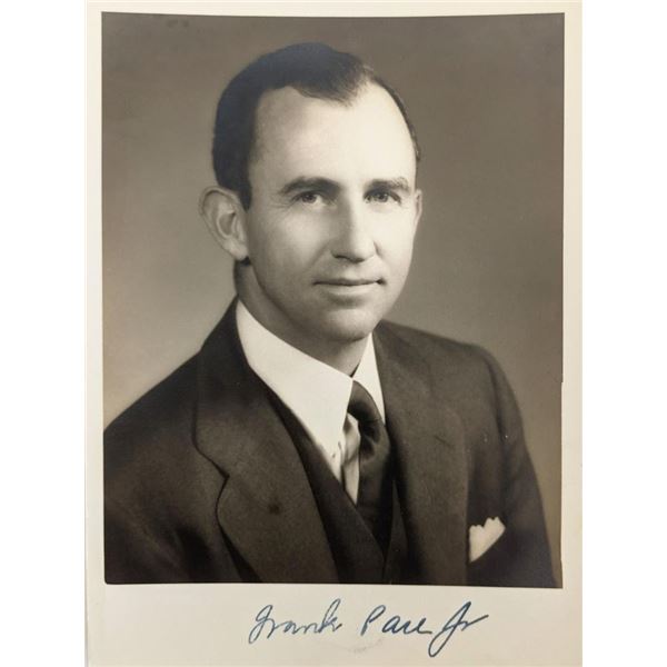 Secretary of Army Frank Pace Jr signed photo