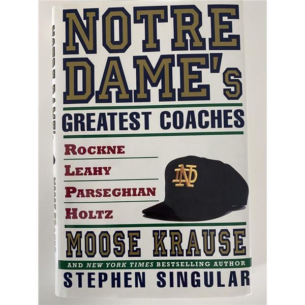 Johnny Lujack signed Notre Dame's Greatest Coaches book