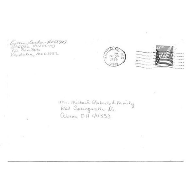 Child Killer Eileen BOEHM Signed Envelope