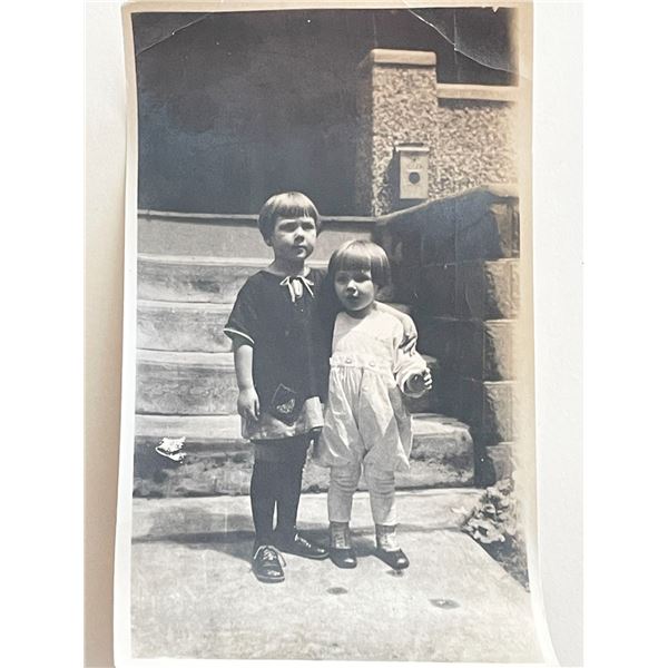 Child siblings vintage photo