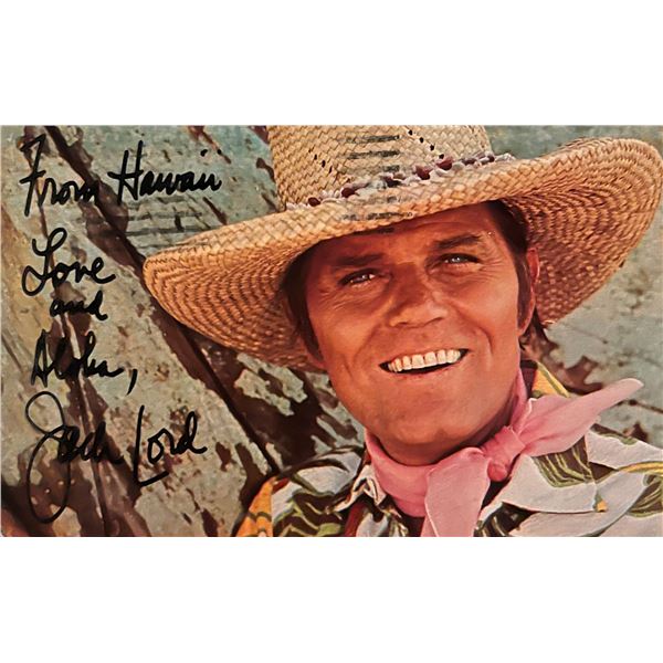 Jack Lord facsimile signed postcard. 3x5 inches