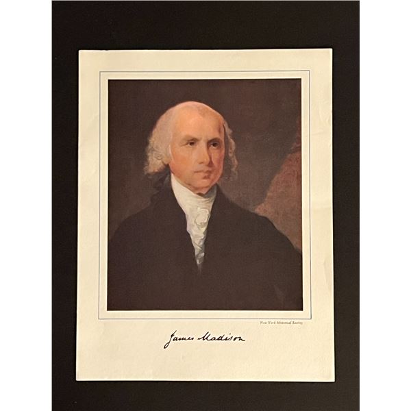 4th President James Madison Facsimile Signed Photo Art Print