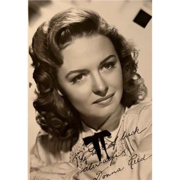 Donna Reed facsimile signed photo. 3x5 inches