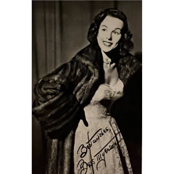 Bess Myersen facsimile signed photo. 3x5 inches
