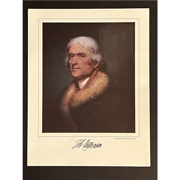 3rd President Thomas Jefferson Facsimile Signed Photo Art Print