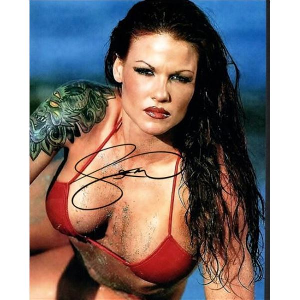 WWE Diva Lita facsimile signed photo