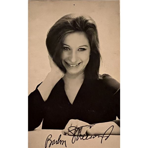 Barbra Streisand facsimile signed photo. 3x5 inches