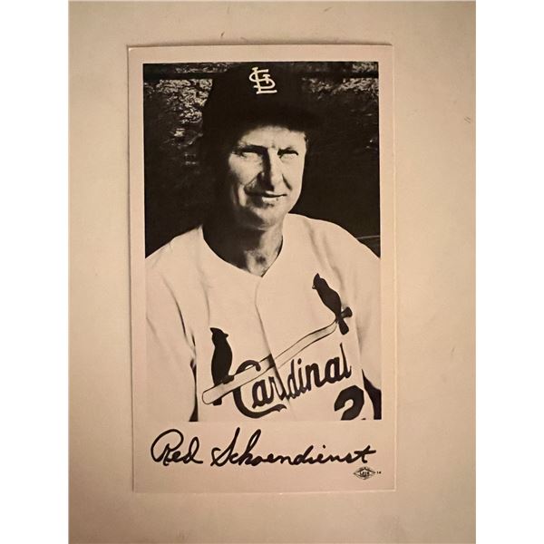 Red Schoendienst facsimile signed photo. 3x5 inches