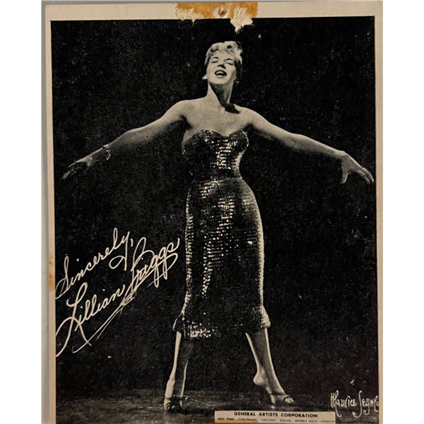 Lillian Briggs facsimile signed photo. 3x5 inches