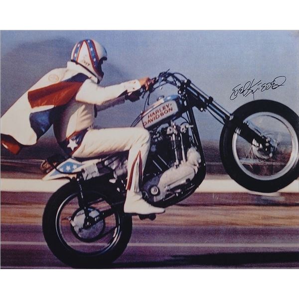 Evel Knievel facsimile signed  photo